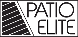 Logo Patio Elite écriture grise sur fond blanc